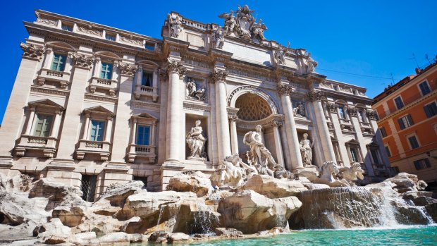 The Famous Trevi Fountain In Rome, Italy.