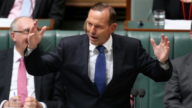 Prime Minister Tony Abbott during question time on Wednesday.