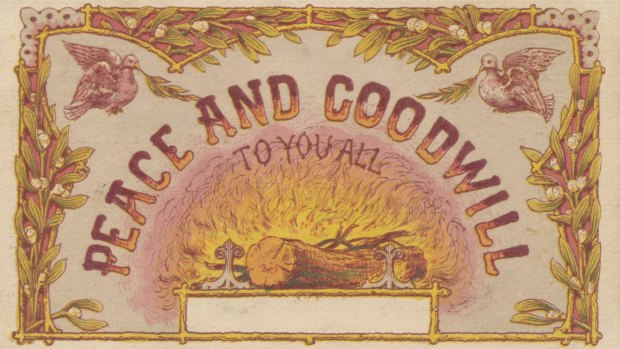 One of the first mass-produced Christmas cards, 1871. 