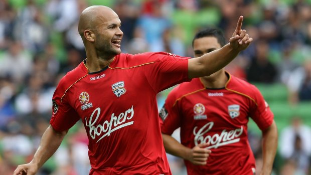 Big-time player: Sergio Van Dijk celebrates during his stint with Adelaide United.
