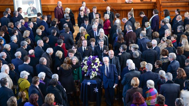 The biggest names in the political life of Victoria were among the more than 1000 mourners at the funeral of Joan Kirner.
