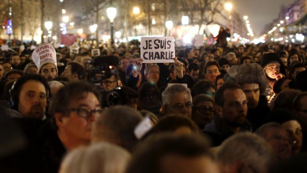 About 10,000 people joined the spontaneous demonstration in Paris' Republique square.