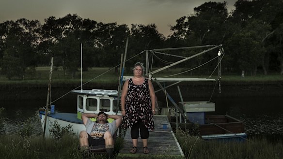 Third-generation Hunter fisherman John Hewitt and his partner, Chantel Walker, who has become a spokeswoman for fisherman in the area.  