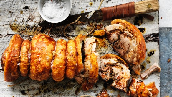 Adam Liaw scored again with his keep-it-simple approach to a pork belly porchetta with fennel, chilli and sage <a href="
http://www.goodfood.com.au/recipes/pork-belly-easy-porchetta-recipe-with-fennel-sage-and-chilli-20161004-gruciz"><b>(Recipe here).</b></a>
