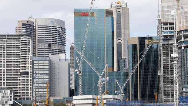 Growth sector: Cranes can be seen at the Barangaroo construction site.