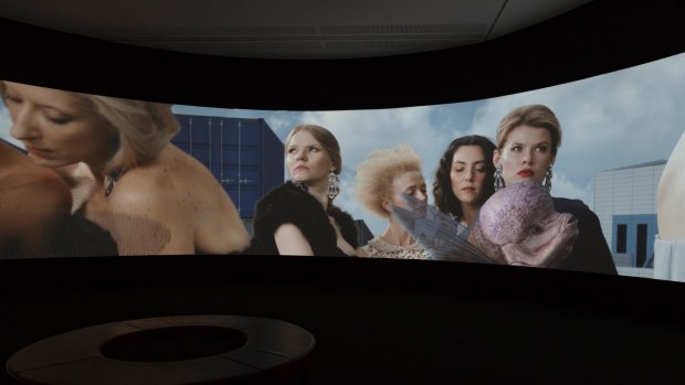 Installation view of AES+F's Inverso Mundus in the Hyper Real exhibition at the National Gallery of Australia, Canberra.