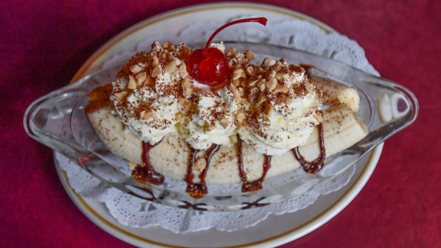 The banana split is a ridiculous nutty, creamy confection.