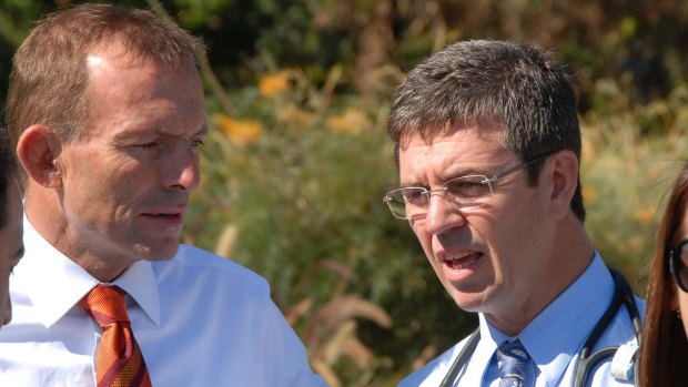 Assistant Health Minister David Gillespie with former Liberal leader Tony Abbott.