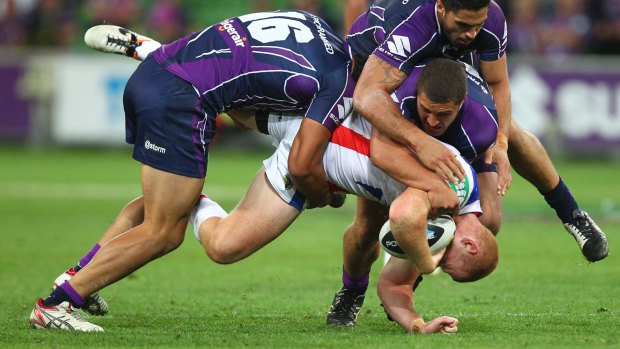 Under the microscope: The tackle that left Alex McKinnon in a wheelchair.