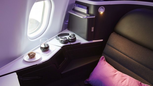Business Class cabin seat on Virgin Australia.