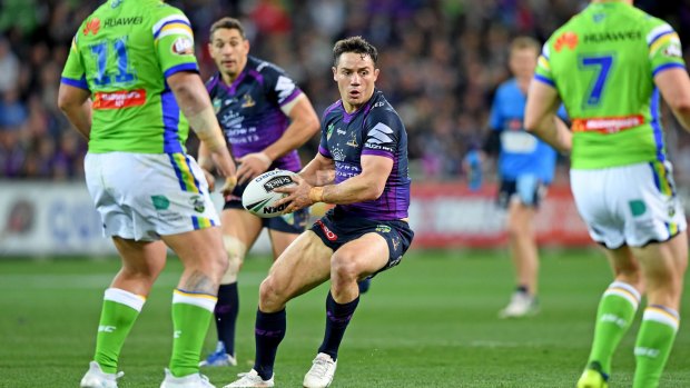 Cooper Cronk in action during his final home-and-away game for the Storm.