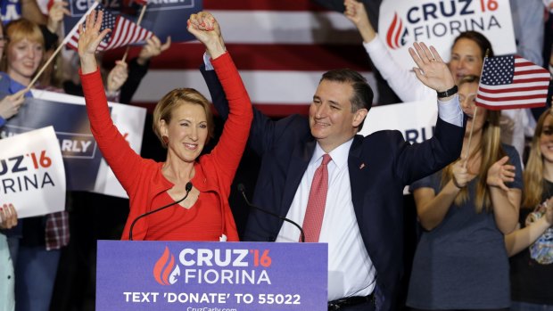 Mr Cruz and Carly Fiorina are pitching themselves as Washington outsiders.
