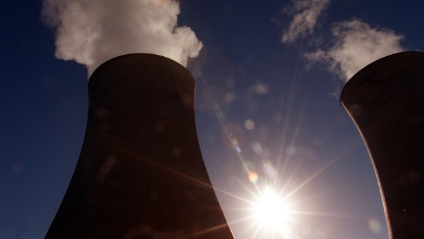 Cooling towers at the brown coal-fired Loy Yang power plant in Victoria's Latrobe Valley.