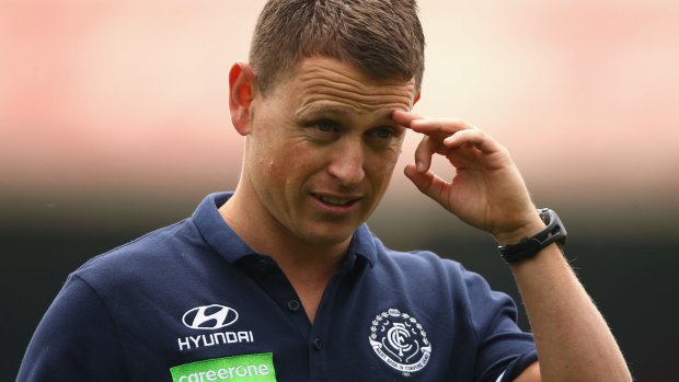 The challenge ahead: New Blues coach Brendon Bolton is leading the 'reset' at Carlton. 