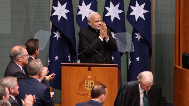 Indian Prime Minister Narendra Modi addressed the Australian Parliament on Tuesday.