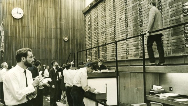 Some rules still seem to hold true, even after decades of change on the markets. This is the old Sydney Stock Exchange in 1968.