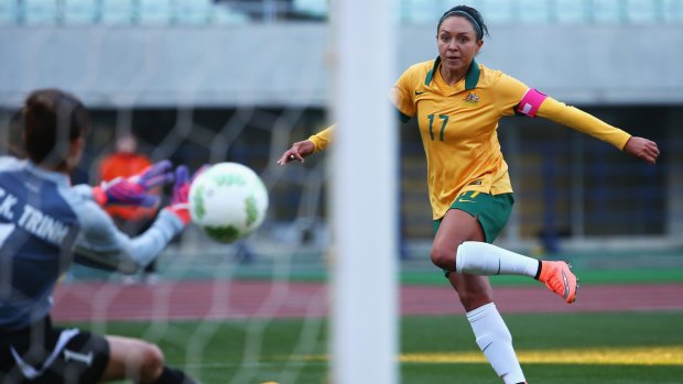 Great performance:  Kyah Simon was on top form for Australia again.