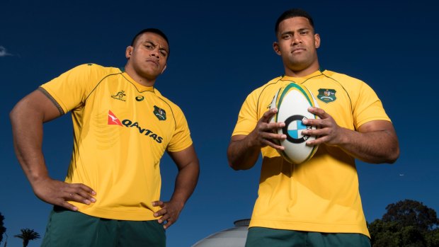 Bledisloe brothers: Allan Alaalatoa (left) and Scott Sio will unite as Wallabies front rowers for the first time on Saturday against the All Blacks.