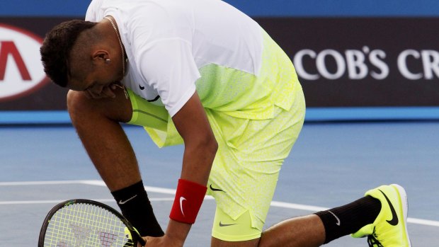 Nick Kyrgios has been accused of being "cocky" during his post-match interview.