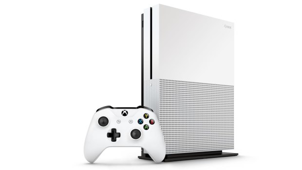 Unlike its bulkier brother, the Xbox One S can operate horizontally or, with the help of an included stand, vertically.