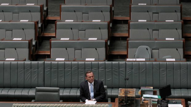 LONELY AT THE TOP: Prime Minister Tony Abbott implored the party room to have faith in him.
