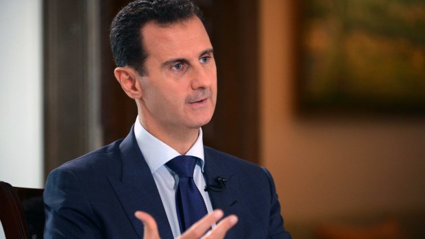 Syrian President Bashar al-Assad is interviewed on US network NBC News in Damascus, Syria. 