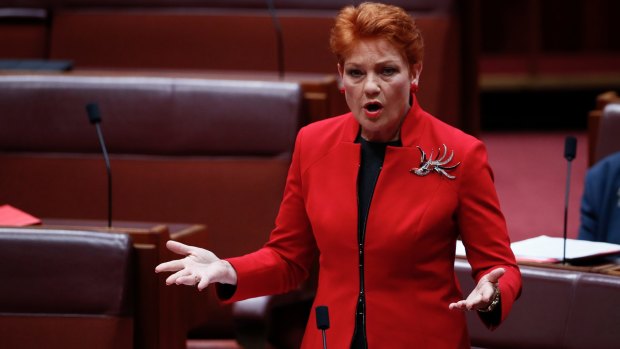A Human Services address is linked to a message to Wikipedia about Pauline Hanson's page.