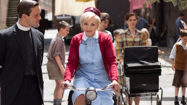 Memory lane: Jack Ashton and Helen George in a scene from <i>Call The Midwife</i>.