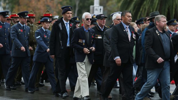 The Anzac Day parade in Melbourne in 2015, which was to be the target of the planned attack.