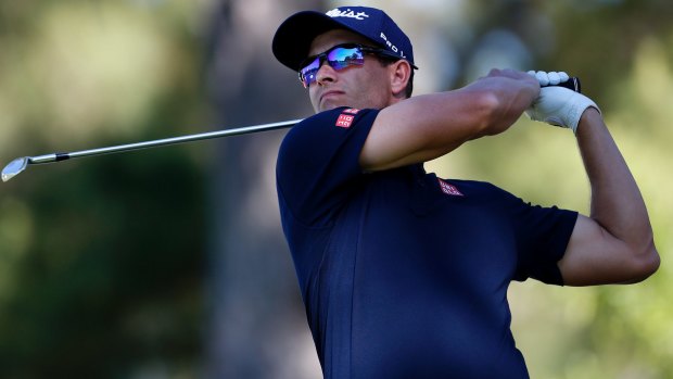 Stress-free: Adam Scott is enjoying life on and off the golf course.
