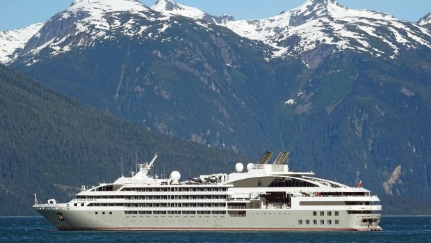 Le Soleal takes passengers past the snow-capped mountains and pine-topped islands of Alaska.
