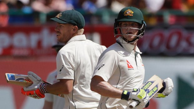 Not backing down: Australian captain and vice-captain Steve Smith (right) and David Warner.