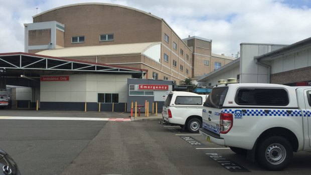 Police cars outside Nepean Hospital.