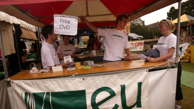 An Evangelical Union stall at O-Week in 2006.