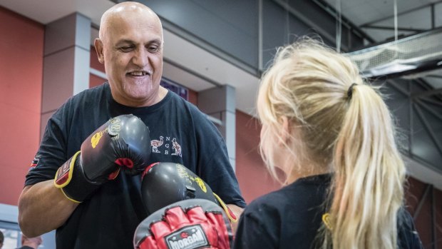 Uncle Bert takes kids through their paces at the National Centre of Indigenous Excellence.