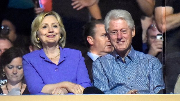 Former US secretary of state Hillary Clinton and former US president Bill Clinton.
