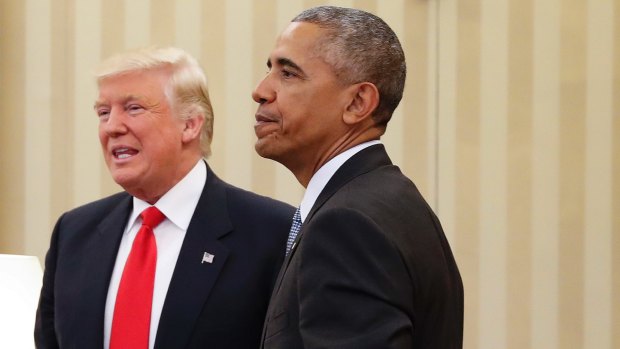 President-elect Donald Trump with Barack Obama at the White House.