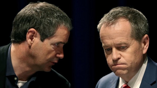 Labor Senator for Victoria Stephen Conroy and federal Labor leader Bill Shorten, pictured during the ALP national conference in Melbourne in July.