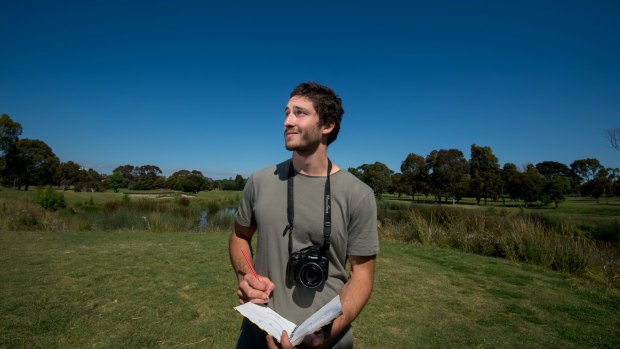 Gio Fitzpatrick at the creek in Elsternwick Park, Elwood, inside the golf course. 