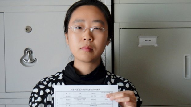 Female activist Wang Man, 32.