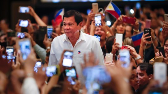 Philippine President Rodrigo Duterte says he looks forward to working with US president elect Donald Trump.