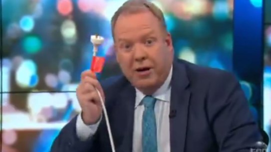 Helliar in June, joking about Ten's financial woes.