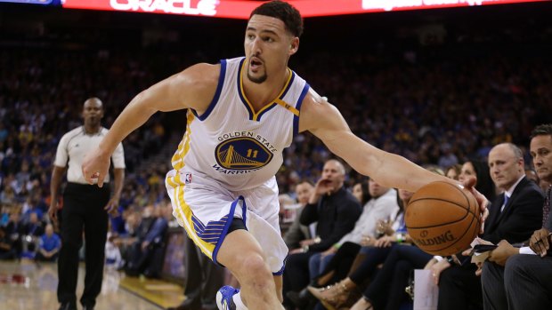 Sharp-shooter: Klay Thompson racked up a quickfire 60 points.