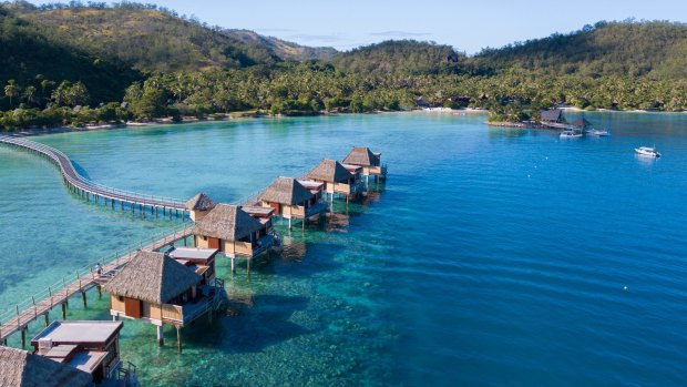 The overwater bures at Likuliku Lagoon Resort.