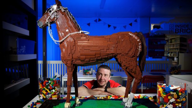 Gabe Thomas is Inside the Brick's master builder, with his Phar Lap Lego creation.