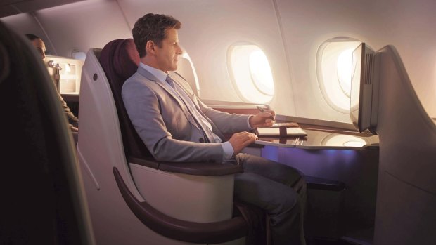 Qatar Airways A380 Business class.