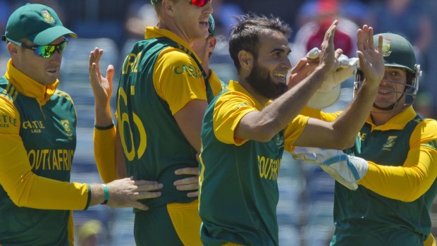 Abused: South African bowler Imran Tahir.