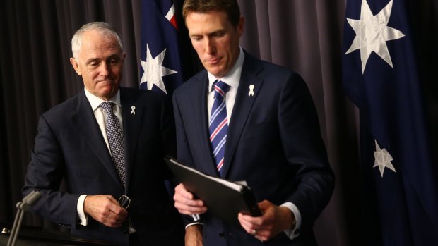Reshaping welfare: Prime Minister Malcolm Turnbull and Social Services Minister Christian Porter.