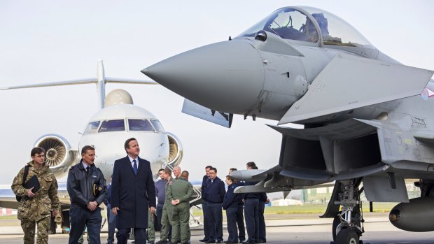 British Prime Minister David Cameron during a visit to Royal Air Force station RAF Northolt last week.