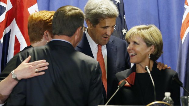 Foreign Minister Julie Bishop with US Secretary of State John Kerry.